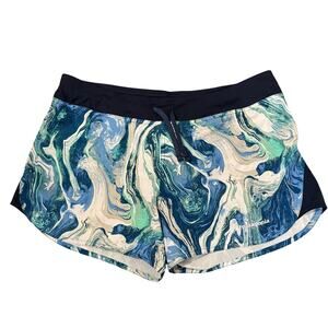 Patagonia Nine Trails Running Shorts Lined Drawstring Marble Swirl Women's sz M